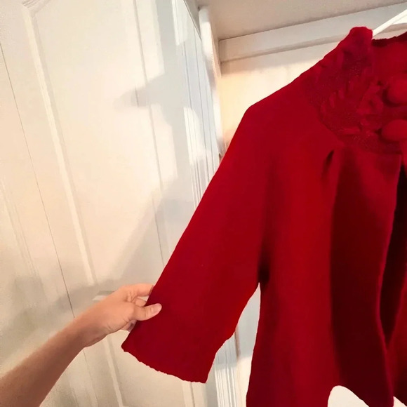 For Cynthia ( Cynthia Rowley ) Red Wool Buttoned Jacket - Picture 6 of 8